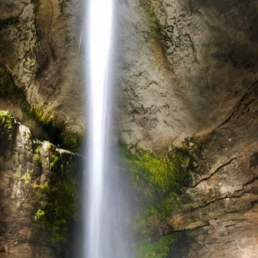 Prompt: moon inside a waterfall