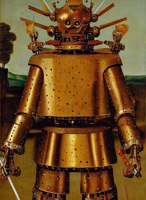 Image similar to warrior robot by Jan van Eyck