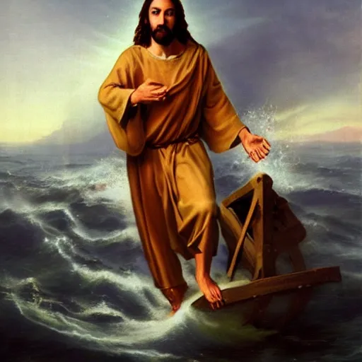 Image similar to Jesus Christ parting the seas