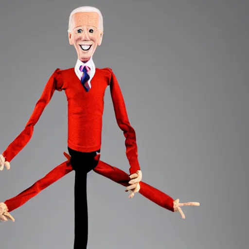 Image similar to howdy doody puppet marionette, as joe biden