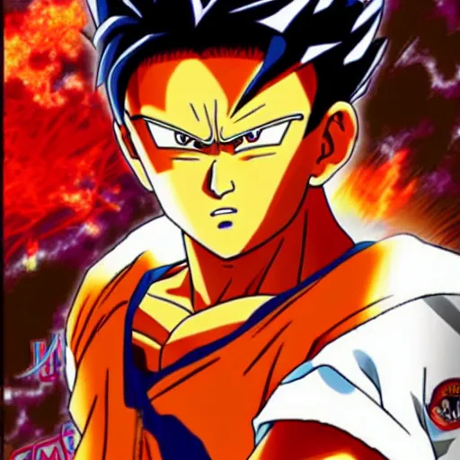 Image similar to manny machado super saiyan, anime style