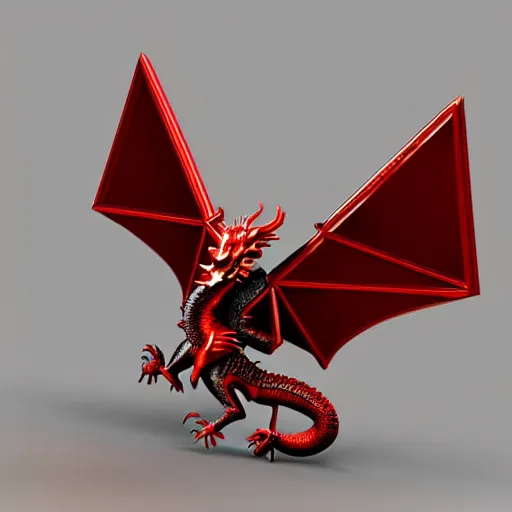 Image similar to a 3d game object of the metal key for the cage that has shape of the dragon and large red diamond in it, it is very detailed, on the white background, rpg game inventory item