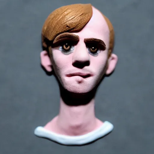 Prompt: lil peep, made of clay, claymation