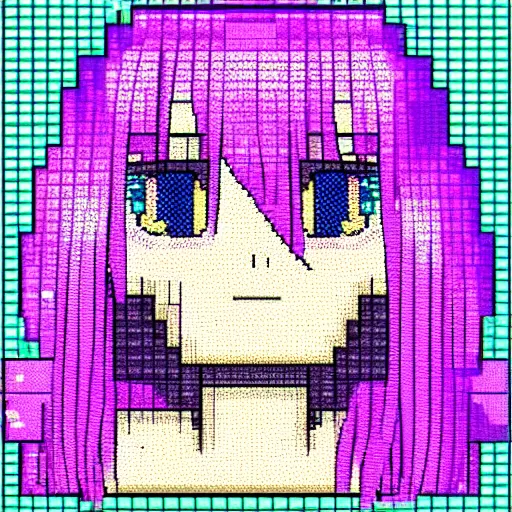 pixel art waifu, grid, pixelated, Stable Diffusion