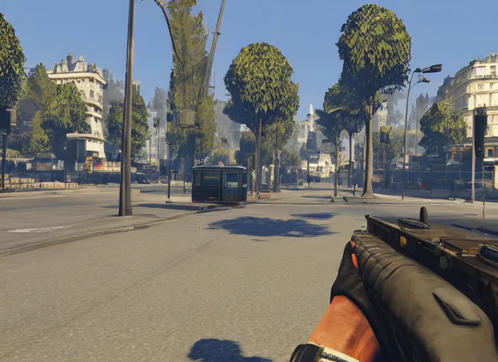 Prompt: Gameplay of the new Paris map in GTA 5