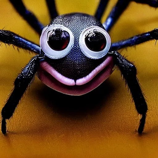 Prompt: creepy spider with the face of Donald Trump