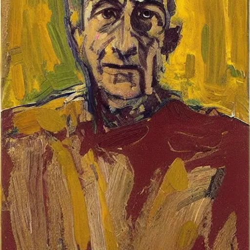 Image similar to portrait by Frank Auerbach