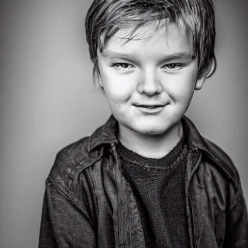 Prompt: portrait of a small boy by antti karppinen