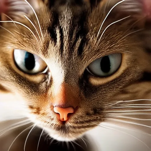 Prompt: closeup cat jumpscare