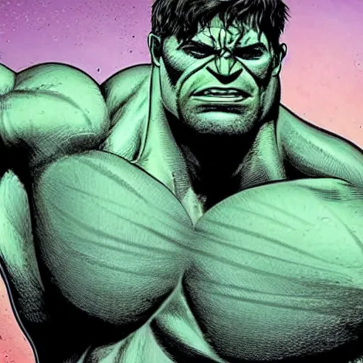 Prompt: Chris Evans as The Hulk