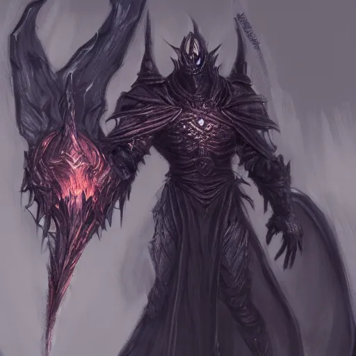 Prompt: Detailed concept art of a wizard with dragon head as a dark souls boss; fantasy