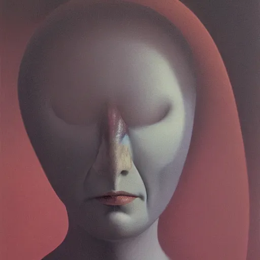 Image similar to wealthy woman by Zdzisław Beksiński, oil on canvas