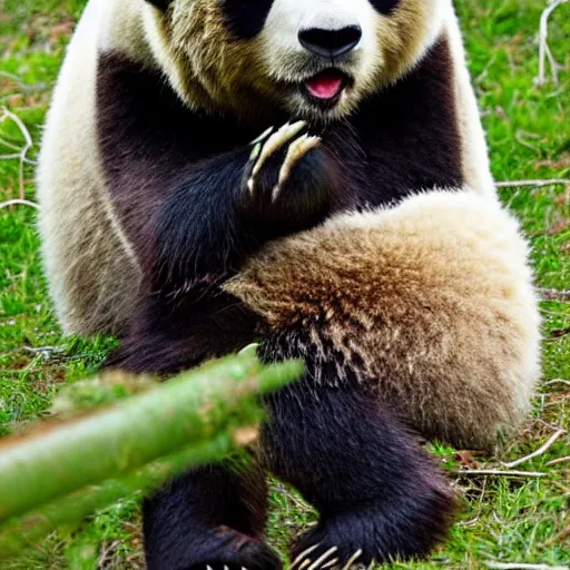 Image similar to panda mixed with grizzly bear