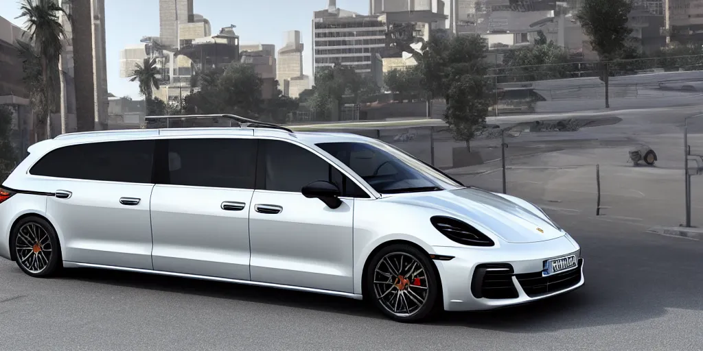 Image similar to “2021 Porsche Minivan, ultra realistic, 4K, high detail”