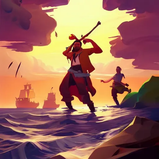 Image similar to painting treasure on sea of thieves game smooth median photoshop filter cutout vector, behance hd by jesper ejsing, by rhads, makoto shinkai and lois van baarle, ilya kuvshinov, rossdraws global illumination