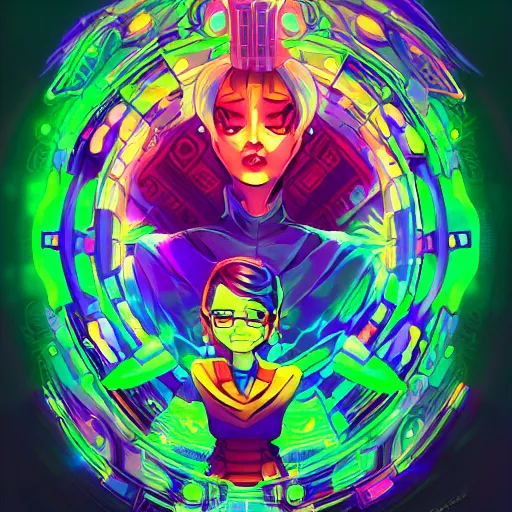 Image similar to skill magic geek inside matrix deepdream radiating a glowing aura stuff loot legends stylized digital illustration video game icon artstation lois van baarle, ilya kuvshinov, rossdraws,