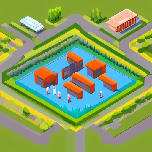 Prompt: isometric landscape