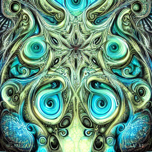 Image similar to Fractal Artwork by Missy Gainer, deviantart, style of Yoshitaka Amano