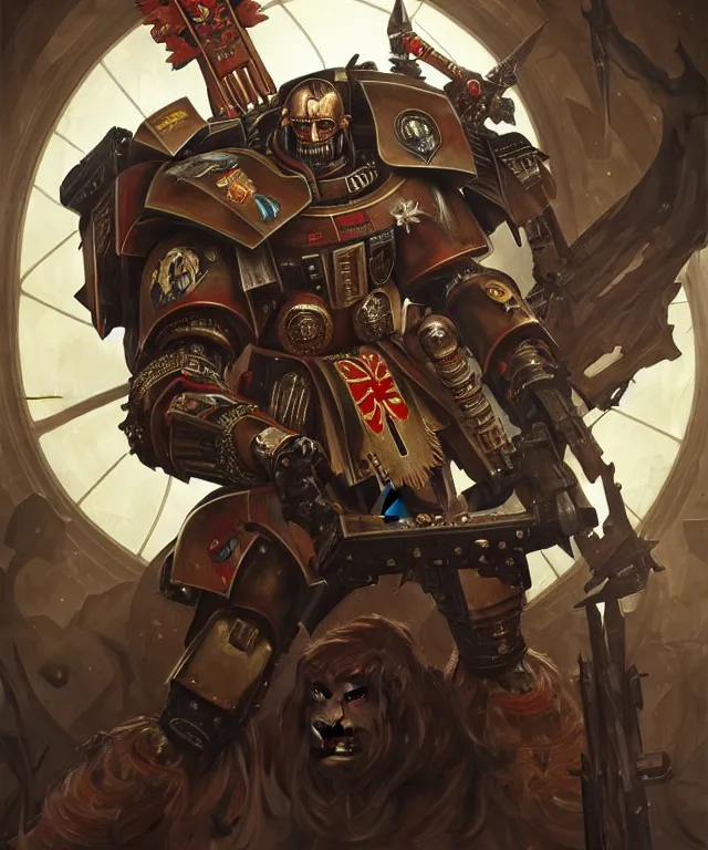 Image similar to Peter Crouch, Footballer as a Warhammer 40k Space Marine, portrait, fantasy, intricate, elegant, highly detailed, digital painting, artstation, concept art, smooth, sharp focus, illustration, art by artgerm and greg rutkowski and alphonse mucha