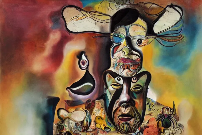 Image similar to portrait of a uncanny painter by Chor Boogie and Salvador Dali collaboration