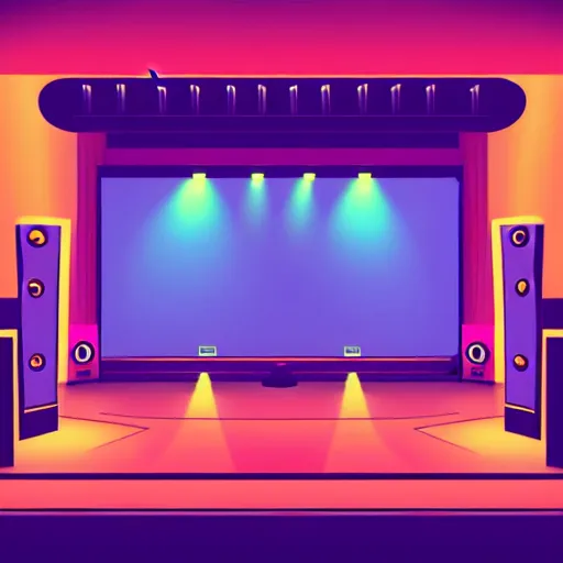 Image similar to 2 d empty music venue, design, vector art, digital art, portrait, 4 k, 8 k, sharp focus, smooth, illustration, room, concept art