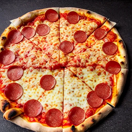 Image similar to a pizza with prompt thieves spelled out in pepperoni