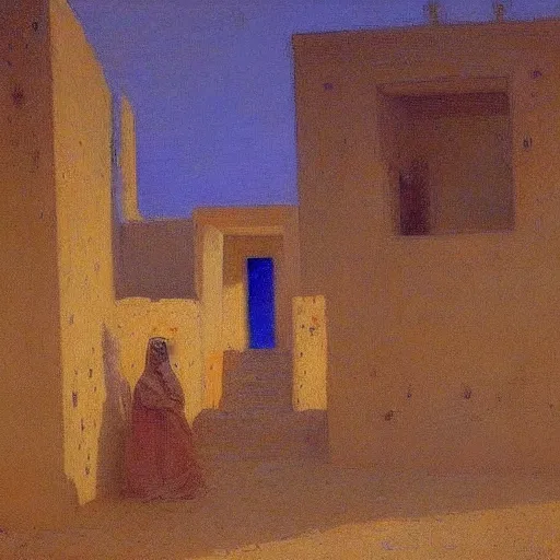 Prompt: timbuktu, by henry ossawa tanner