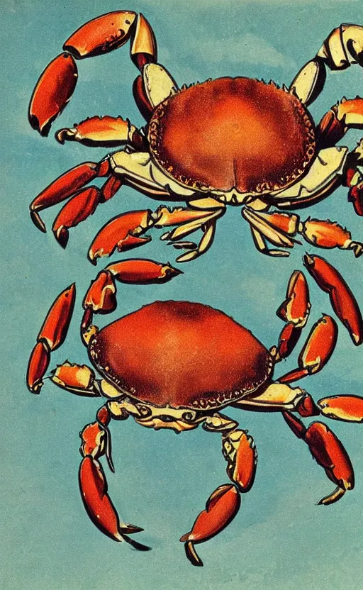 Image similar to a page of crabs illustrations, 1 9 0 0 s, highly detailded