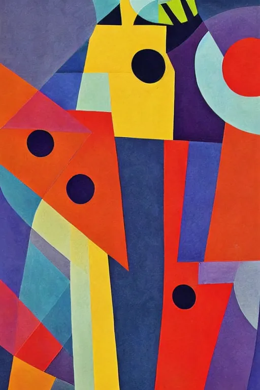 Image similar to guitar, notes, blend geometric architectures shapes, abstract expressionism, essence of street forms, geometric structures in style of sonia delaunay, high detail, symmetry, poster