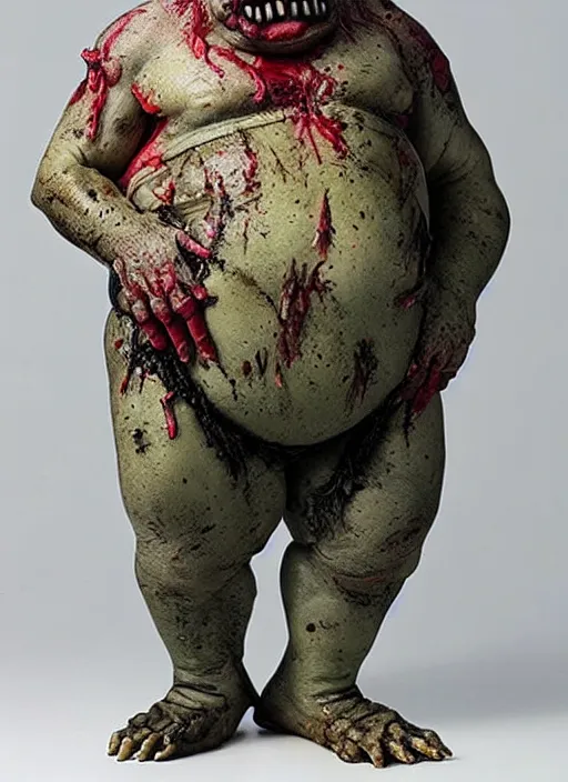 Prompt: Image on the store website, eBay, Wonderfully detailed 80mm Resin figure of a fat ugly monster with bloody dirty skin .