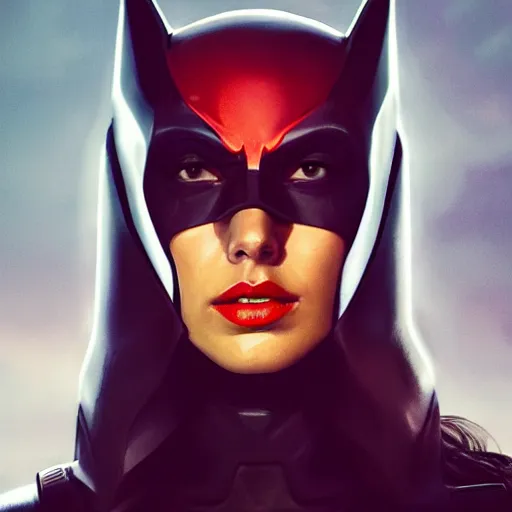 Prompt: a close up face of Gal Gadot as Batwoman by Greg Rutkowski, Sung Choi, Mitchell Mohrhauser, Maciej Kuciara, Johnson Ting, Maxim Verehin, Peter Konig, Zack Snyder, 8k photorealistic, cinematic lighting, HD, high details, dramatic, trending on artstation,