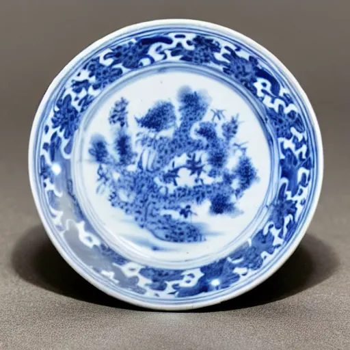 Image similar to photograph of kangxi blue and white porcelain