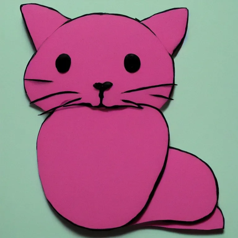 Prompt: beautiful pink cat made of plasticine, handcrafted, fabulous, plasticine art, wow, wonderful, by andy warhol