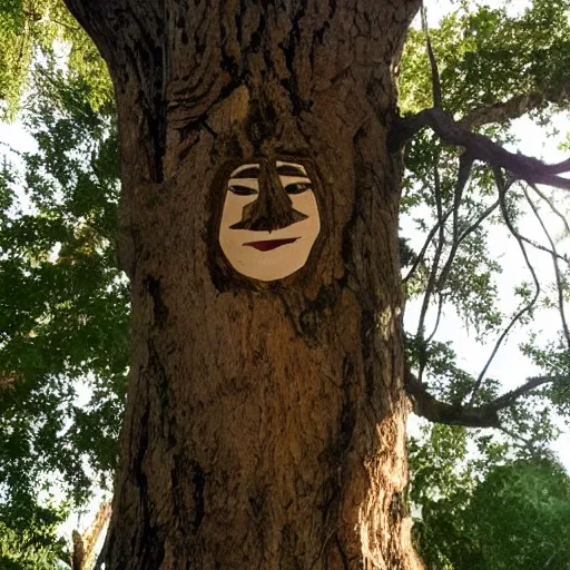 Image similar to a tree with face
