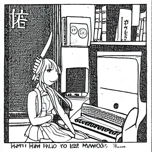 Image similar to hatsune miku drawn by gary larson