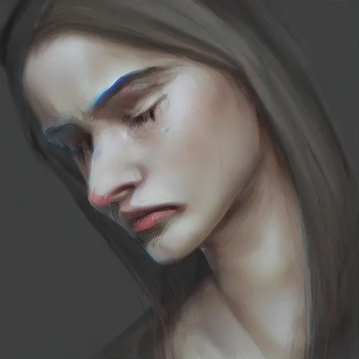 Image similar to “a pretty girl crying, realism, trending on artstation”