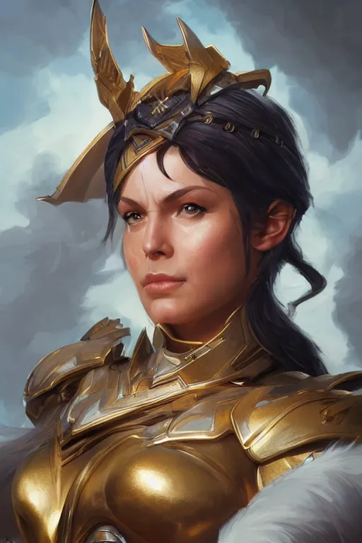 Image similar to amazon valkyrie athena, d & d, fantasy, portrait, highly detailed, headshot, digital painting, trending on artstation, concept art, sharp focus, illustration, art by artgerm and greg rutkowski and magali villeneuve