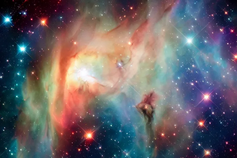 Image similar to a remarkable hubble space telescope photo of a beautiful nebula, highly detailed, 4 k,