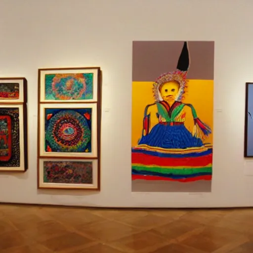 Prompt: peruvian art exhibition