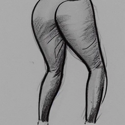 Image similar to milt kahl sketch of thick cuban girl wearing black yoga pants