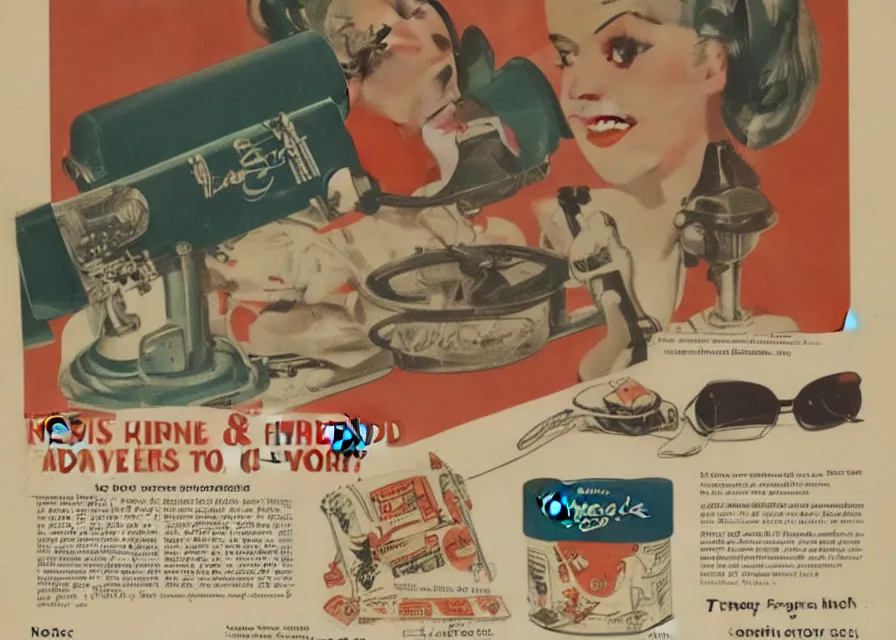 Prompt: needle-head, vintage product advertisement