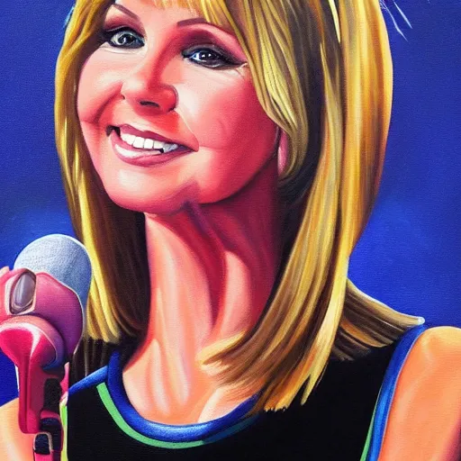 Prompt: a realistic painting of olivia newton john