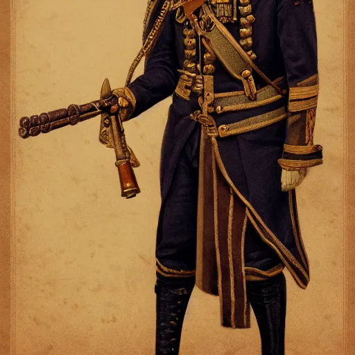 Prompt: man wearing a 19th century admiral uniform, intricate, highly detailed, digital painting, artstation, concept art, matte, sharp focus, illustration