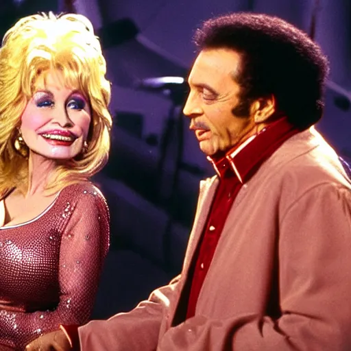 Prompt: Dolly Parton guest stars on an episode of Deep Space Nine