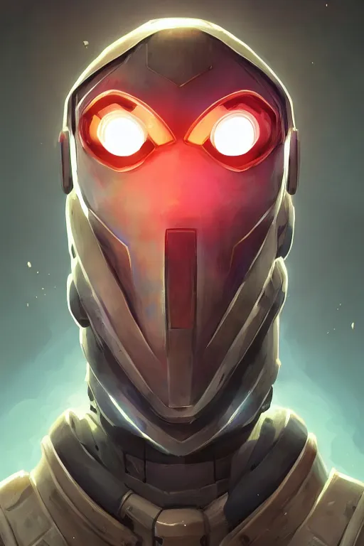 Image similar to epic mask helmet robot ninja portrait stylized as fornite style game design fanart by concept artist gervasio canda, behance hd by jesper ejsing, by rhads, makoto shinkai and lois van baarle, ilya kuvshinov, rossdraws global illumination radiating a glowing aura global illumination ray tracing hdr render in unreal engine 5