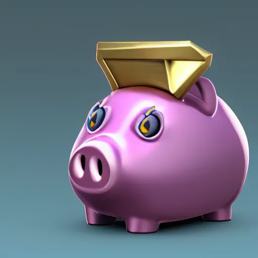 Image similar to a piggy bank made out of gems, unreal engine, path tracing