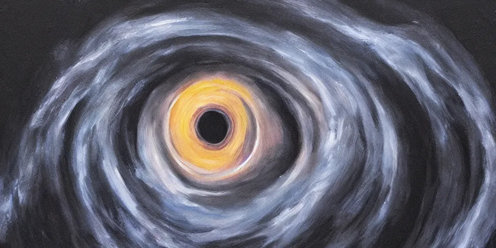 Prompt: detailed painting of a black hole inside a house