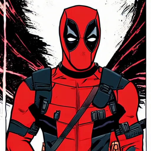 Image similar to deadpool comic, by shonen jump, comic book art