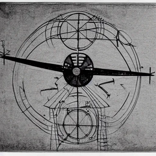 Prompt: technical drawing of an airplane by da Vinci