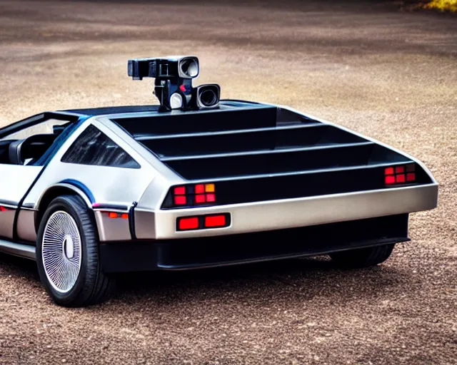 Image similar to new prototype delorean, dslr